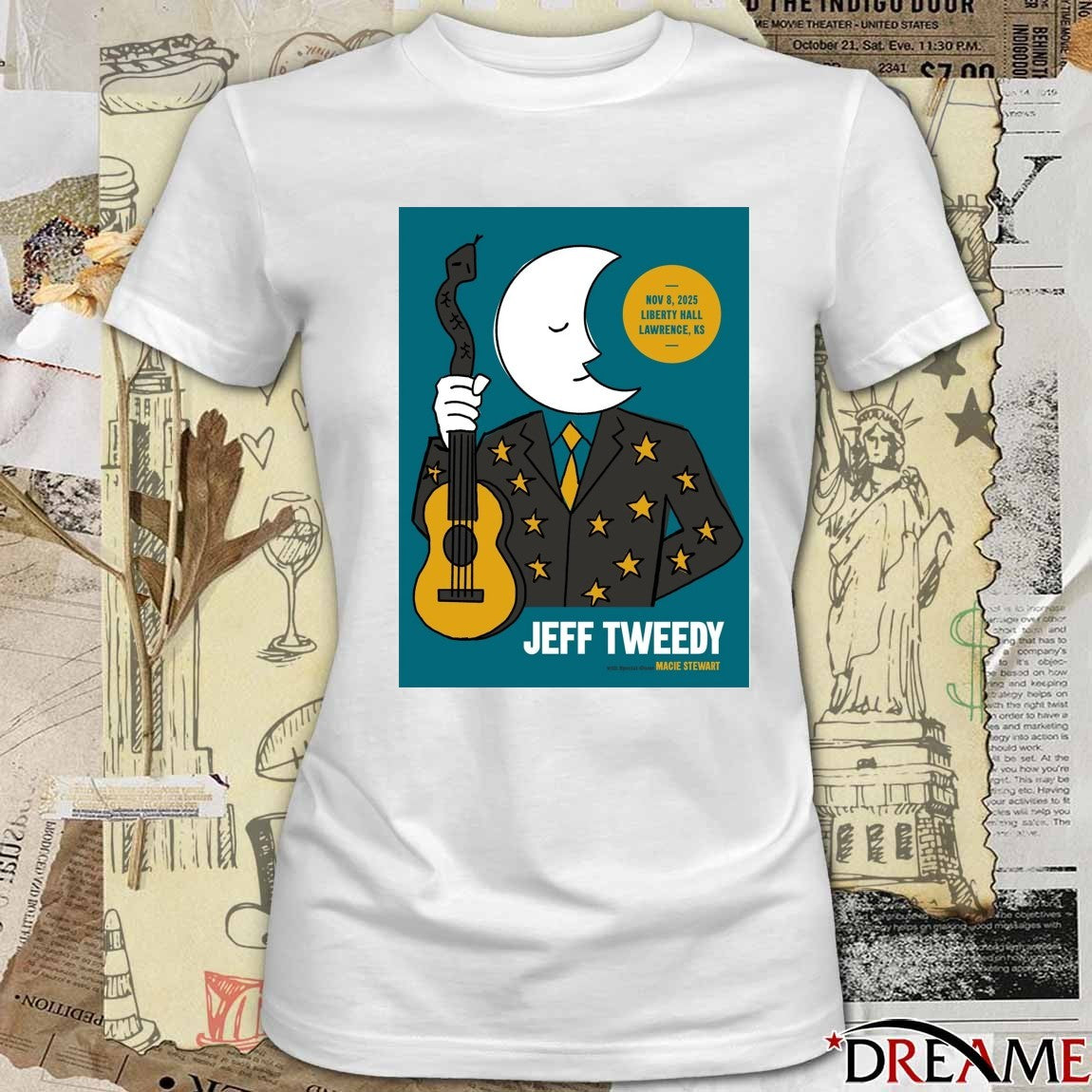 Poster Jeff Tweedy Liberty Hall Lawrence KS November 8 2025 Concert t-shirt
