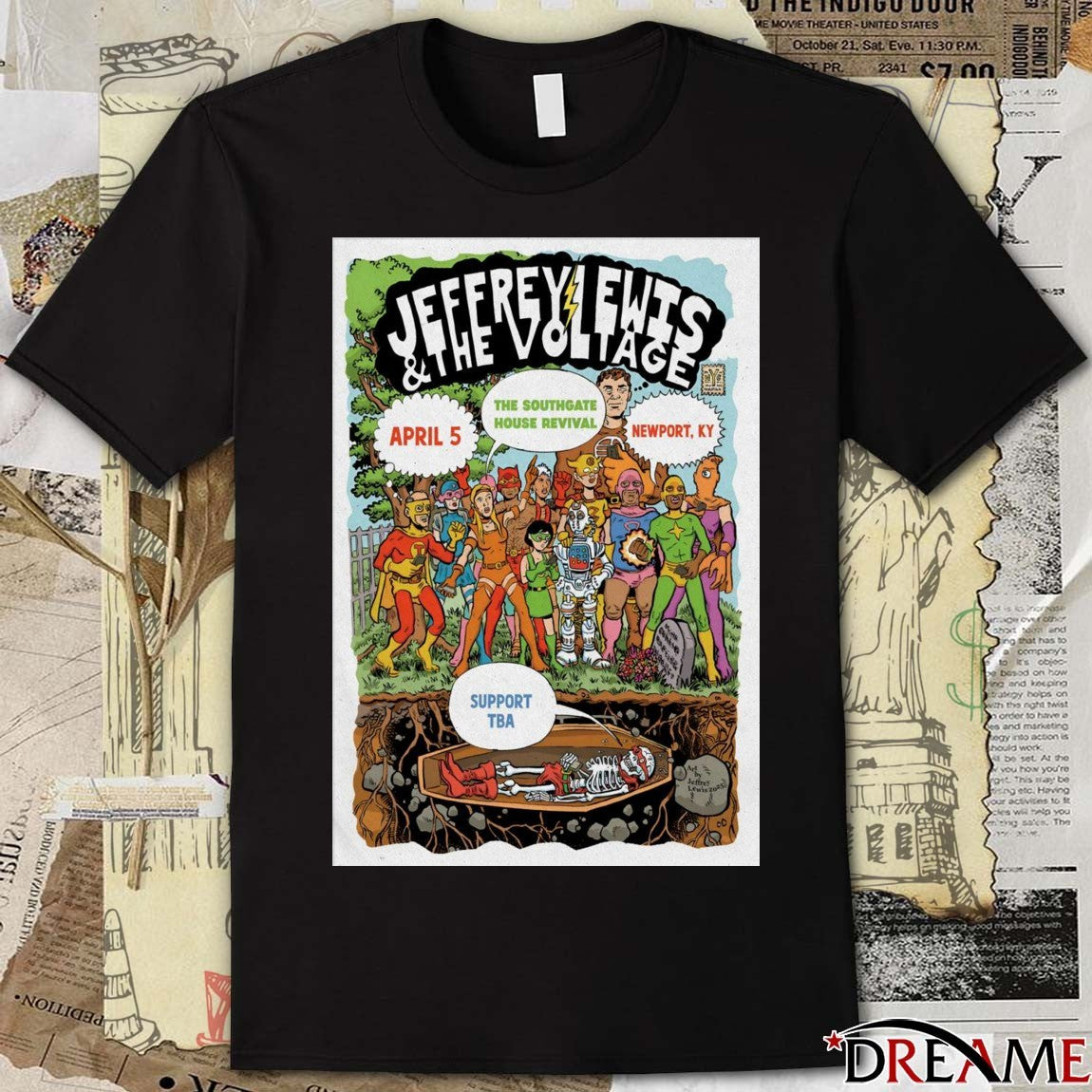 Poster Jeffrey Lewis And The Voltage April 5 2026 The Southgate House Revival in Newport KY t-shirt