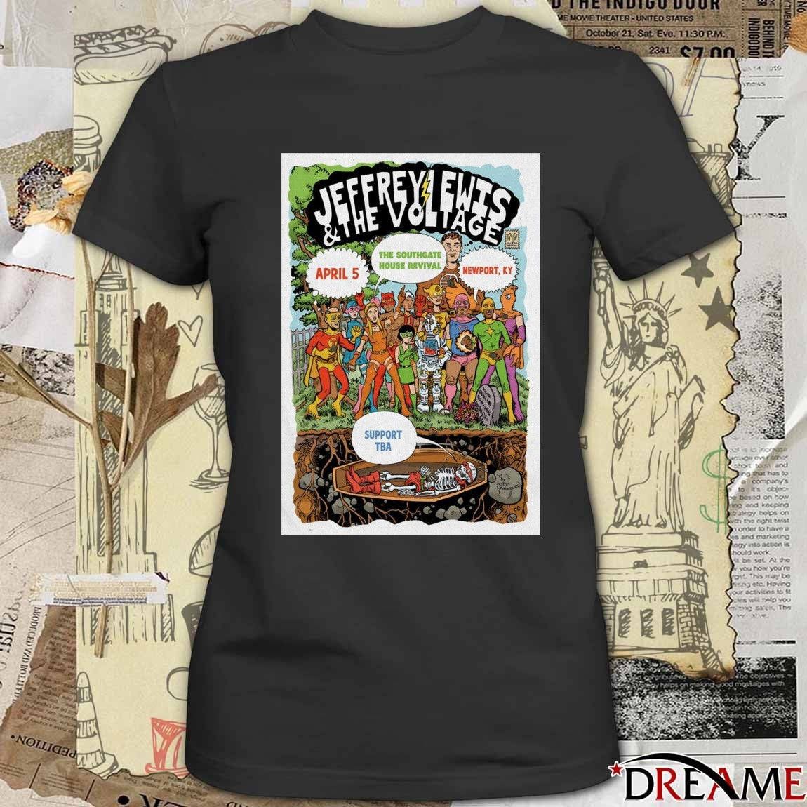 Poster Jeffrey Lewis And The Voltage April 5 2026 The Southgate House Revival in Newport KY t-shirt