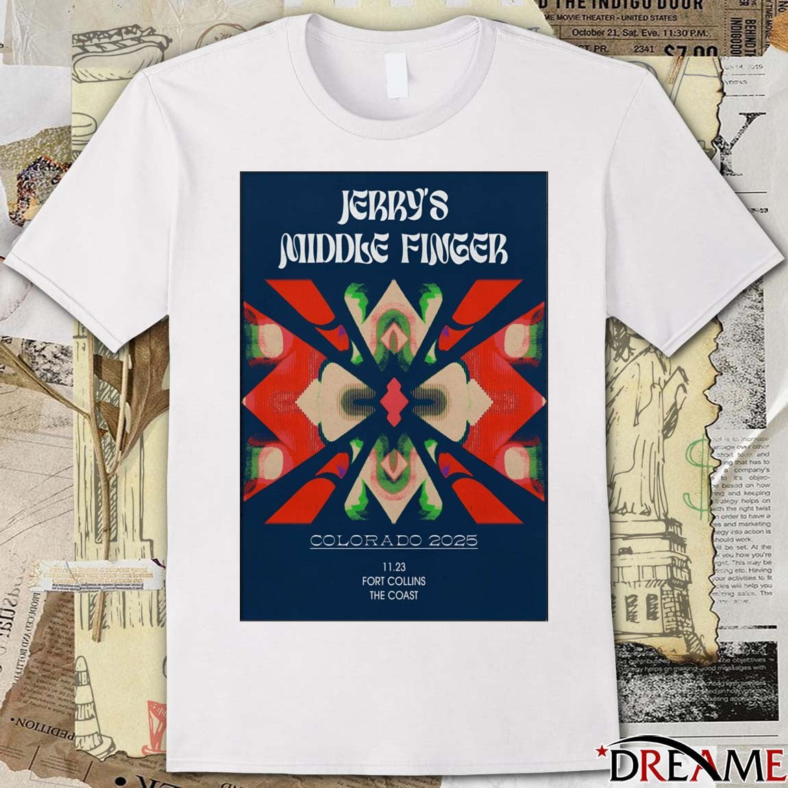 Poster Jerry’s Middle Finger November 23 2025 Fort Collins The Coast Show t-shirt