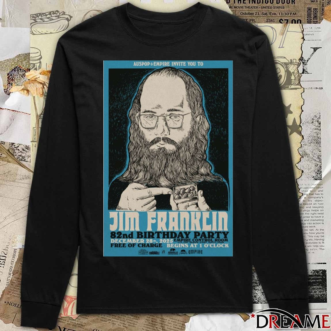Poster Jim Franklin 82nd Birthday Party Empire Control Room December 28 2025 t-shirt