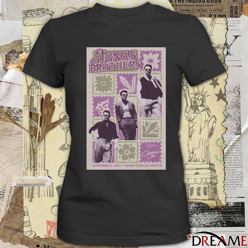 Poster Jonas Brothers November 08 2025 Value City Arena Columbus OH t-shirt