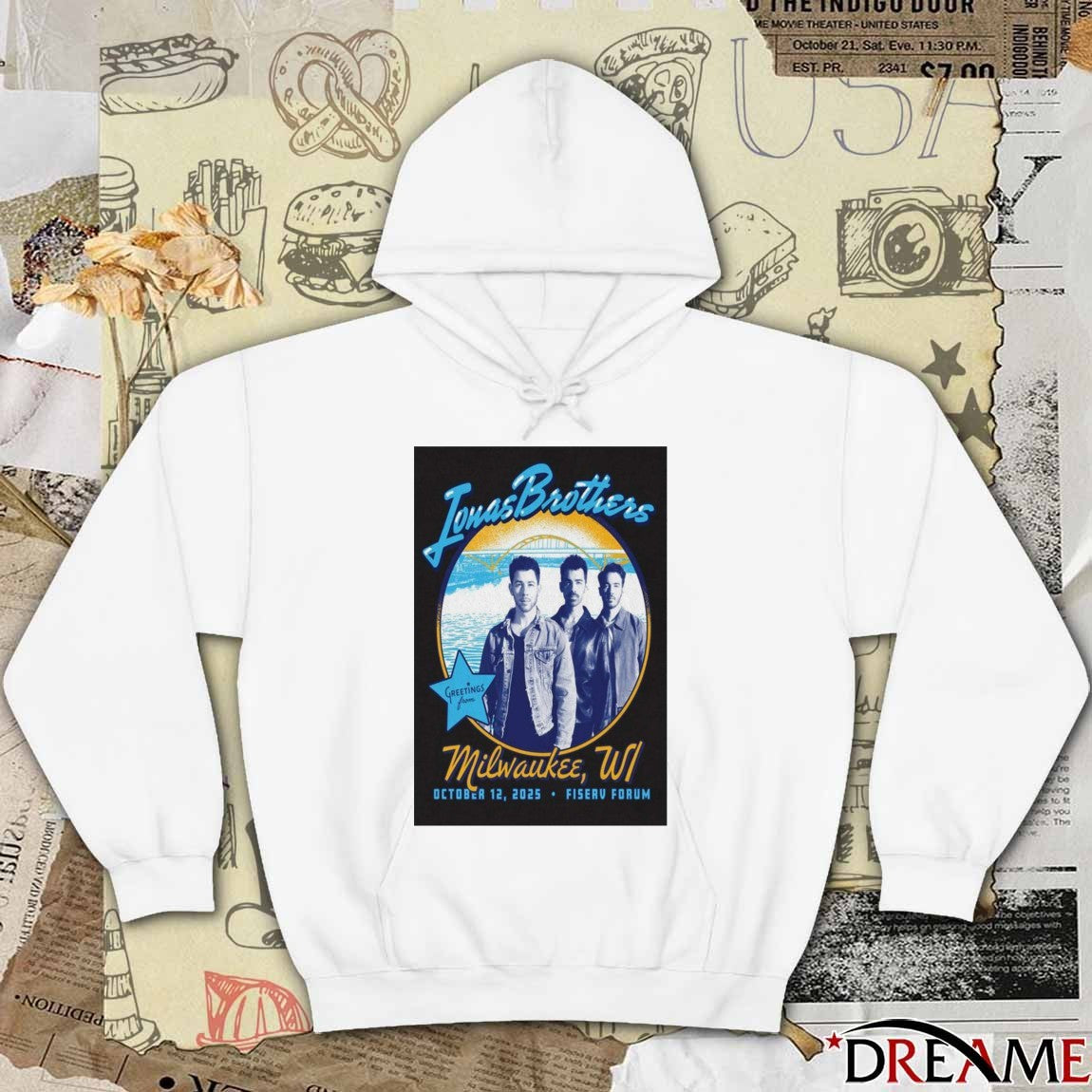 Poster Jonas Brothers October 12 2025 Fiserv Forum Milwaukee WI t-shirt