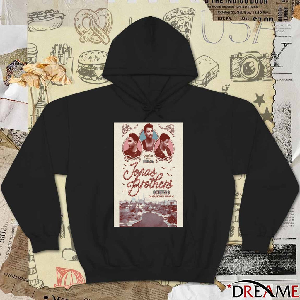 Poster Jonas Brothers October 6 2025 Omaha Event Chi Health Center Omaha NE t-shirt