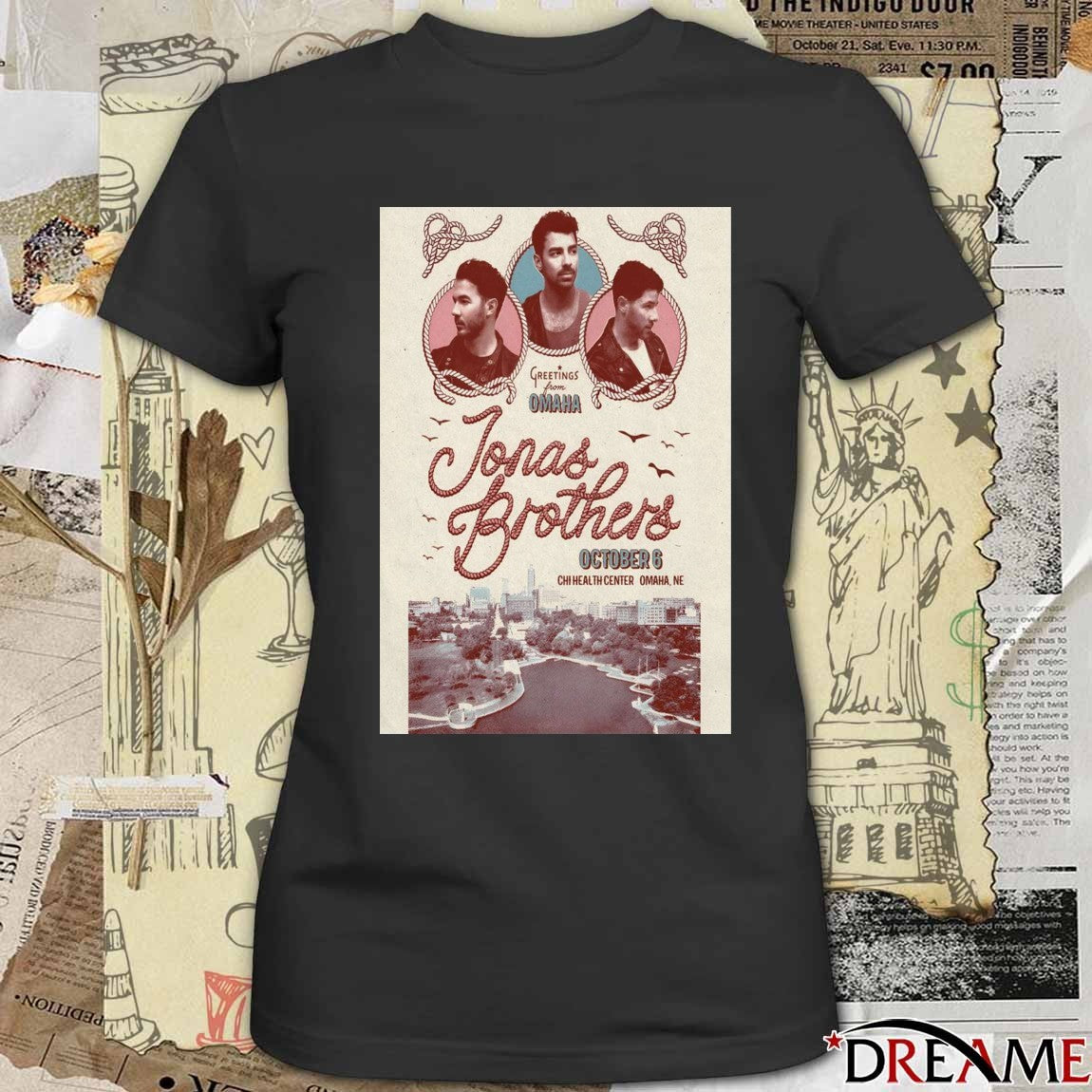 Poster Jonas Brothers October 6 2025 Omaha Event Chi Health Center Omaha NE t-shirt