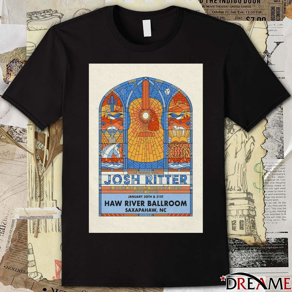 Poster Josh Ritter Haw River Ballroom Saxapahaw, NC January 30-31 2026 t-shirt