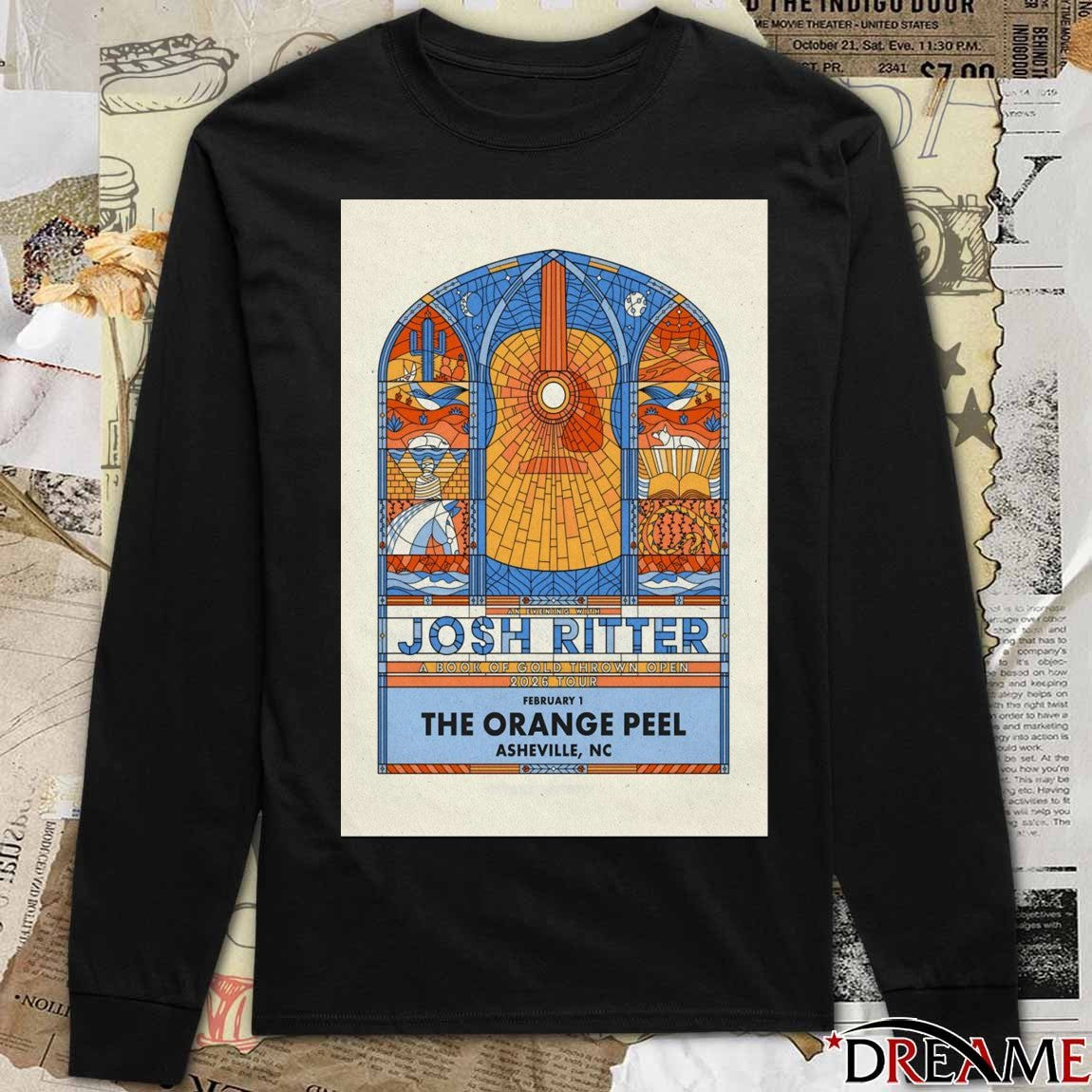 Poster Josh Ritter Tour The Orange Peel Asheville NC February 1 2026 t-shirt