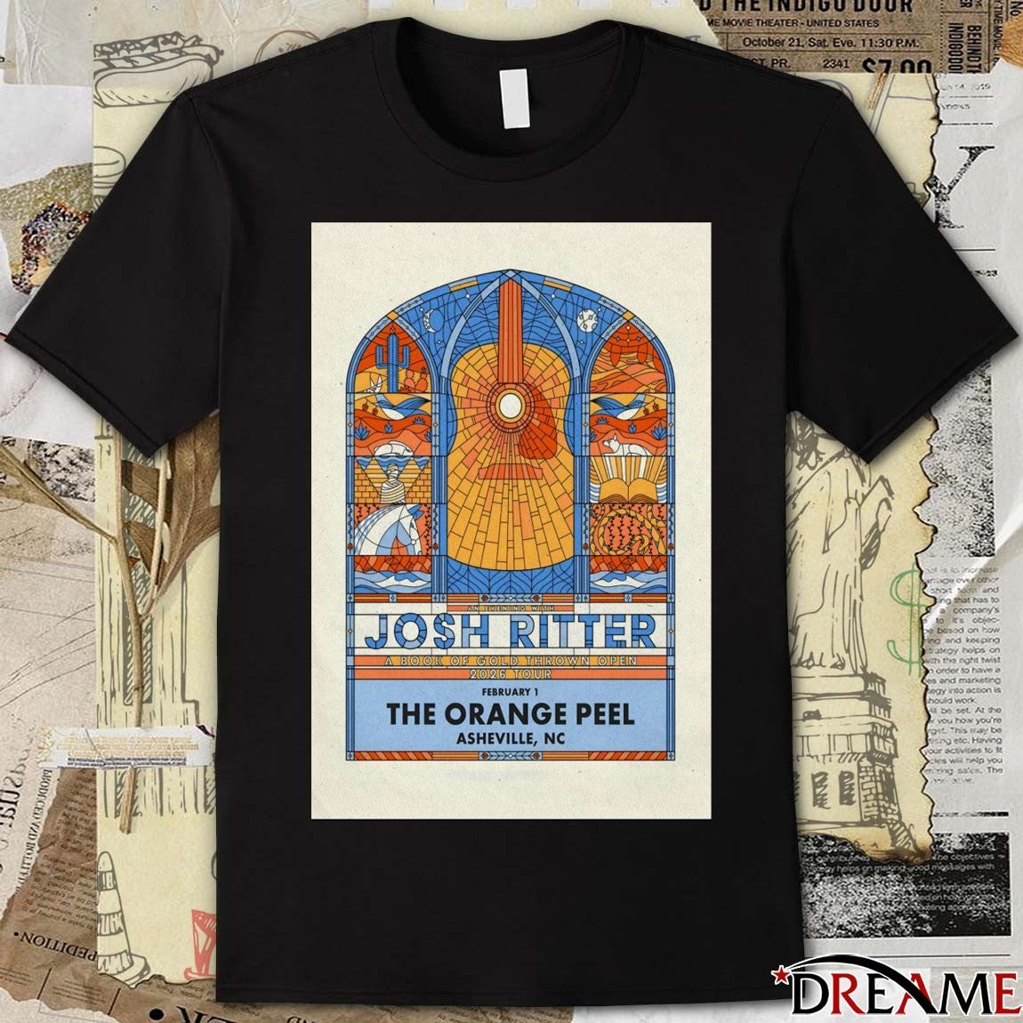 Poster Josh Ritter Tour The Orange Peel Asheville NC February 1 2026 t-shirt