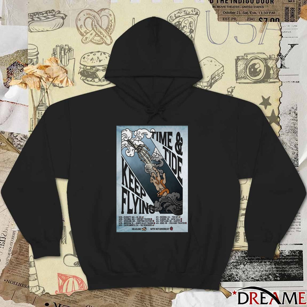 Poster Keep Flying Time And Tide 2026 March – April Spring Tour t-shirt