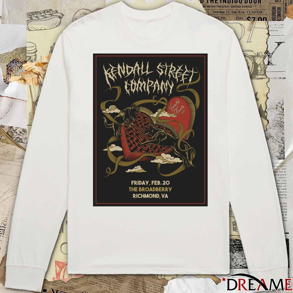 Poster Kendall Street Company Lover’s Tour Friday, February 20 2026 The Broadberry in Richmond, VA t-shirt