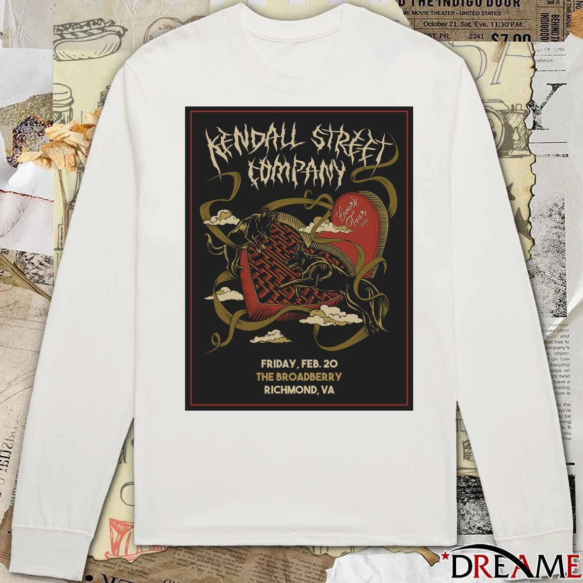 Poster Kendall Street Company Lover’s Tour Friday, February 20 2026 The Broadberry in Richmond, VA t-shirt