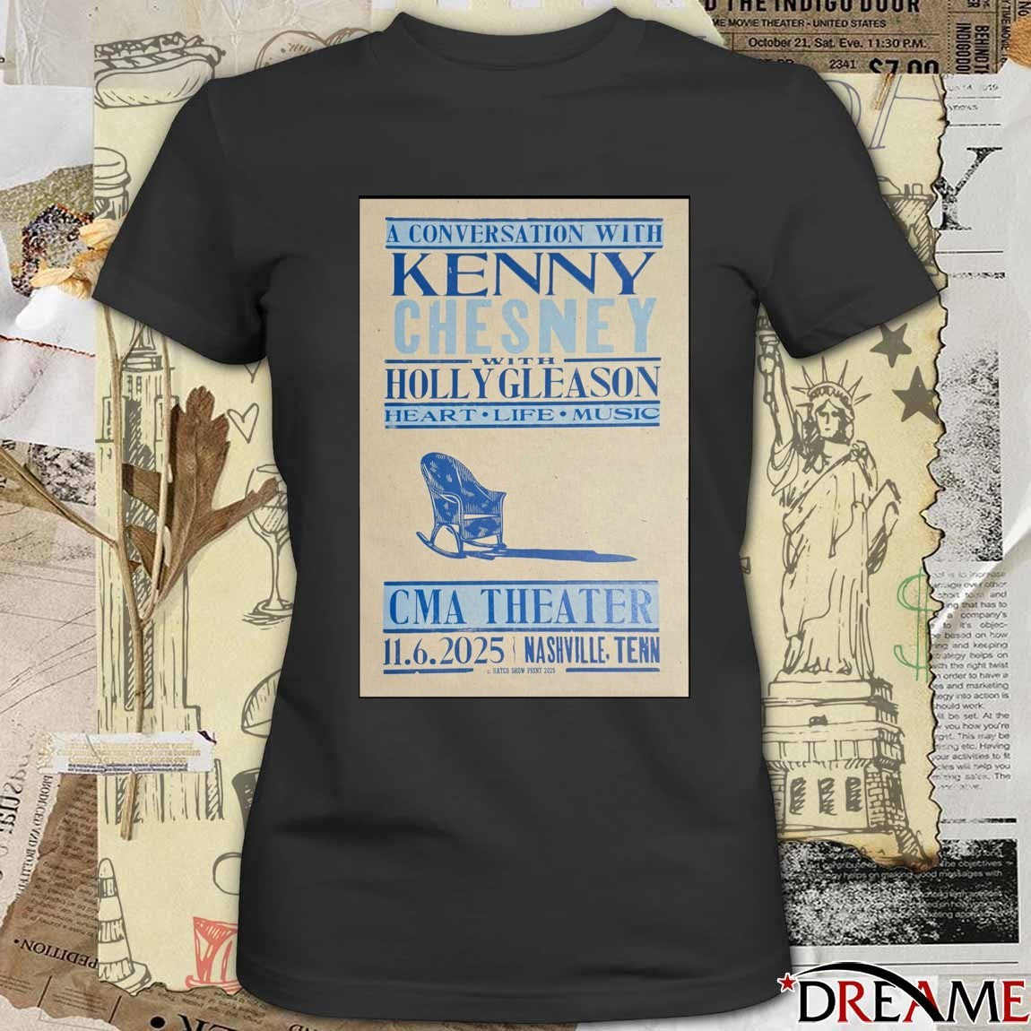 Poster Kenny Chesney November 6 2025 CMA Theater Nashville TN t-shirt