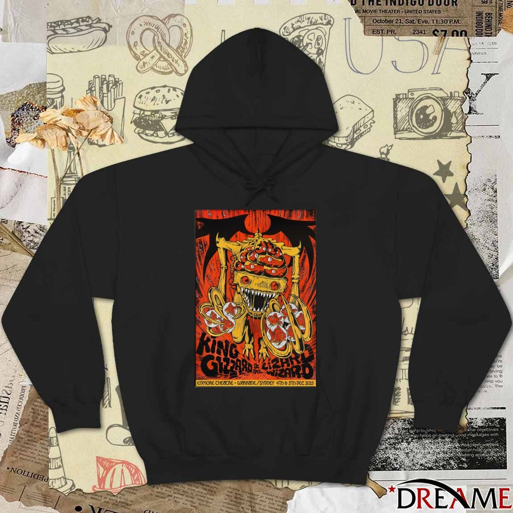 Poster King Gizzard And The Lizard Wizard December 4-5 2025 Enmore Theatre in Newtown Sydney t-shirt