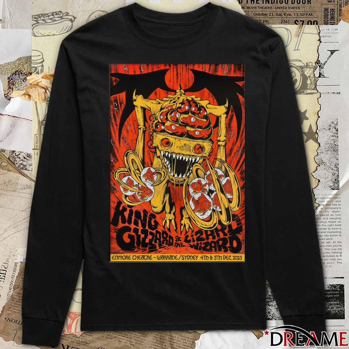 Poster King Gizzard And The Lizard Wizard December 4-5 2025 Enmore Theatre in Newtown Sydney t-shirt