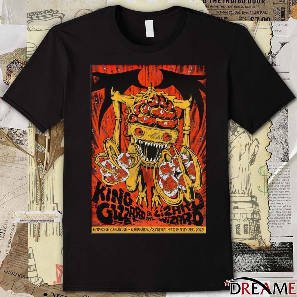Poster King Gizzard And The Lizard Wizard December 4-5 2025 Enmore Theatre in Newtown Sydney t-shirt