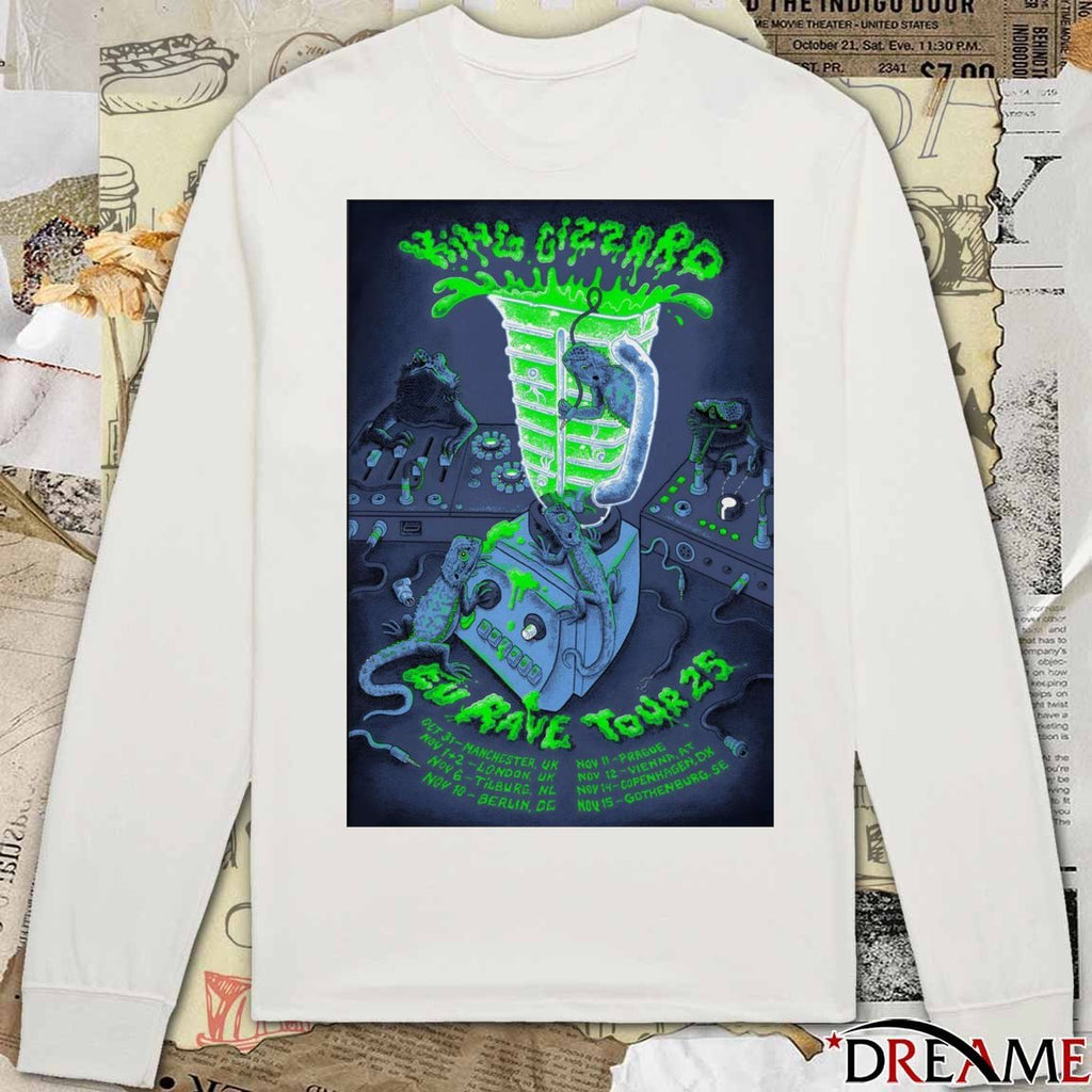Poster King Gizzard And The Lizard Wizard EU Rave November 1 – 15 2025 Shows t-shirt