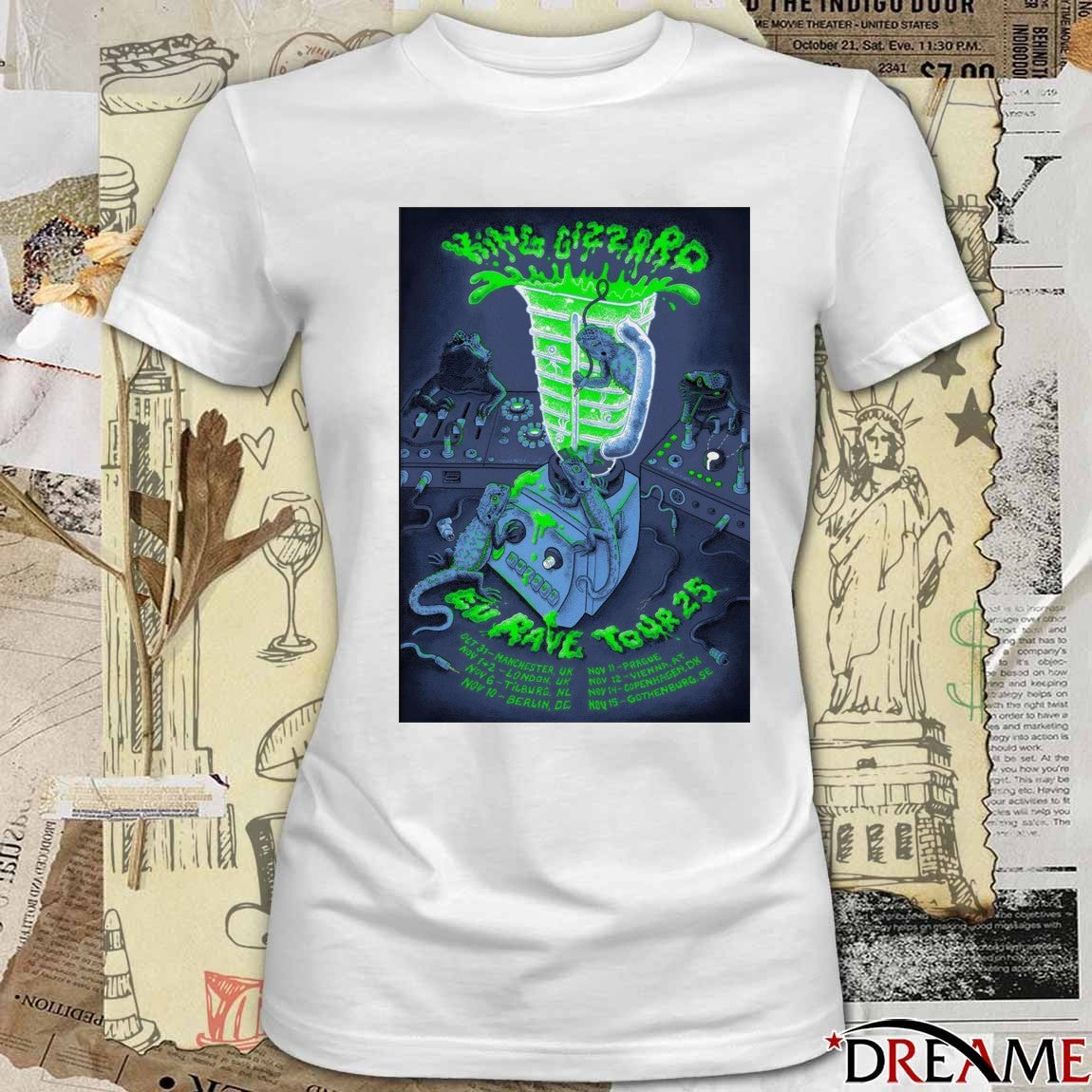 Poster King Gizzard And The Lizard Wizard EU Rave November 1 – 15 2025 Shows t-shirt