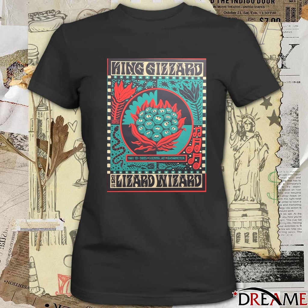 Poster King Gizzard And The Lizard Wizard Vienna Tour On November 12 2025 t-shirt