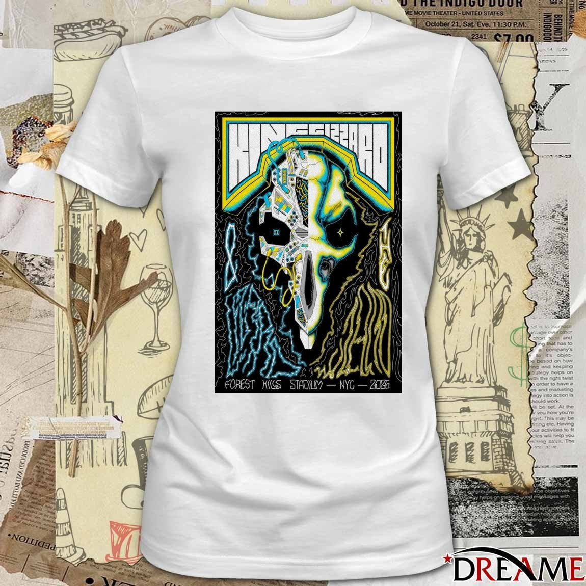 Poster King Gizzard and the Lizard Wizard Forest Hills Stadium NYC 2026 t-shirt
