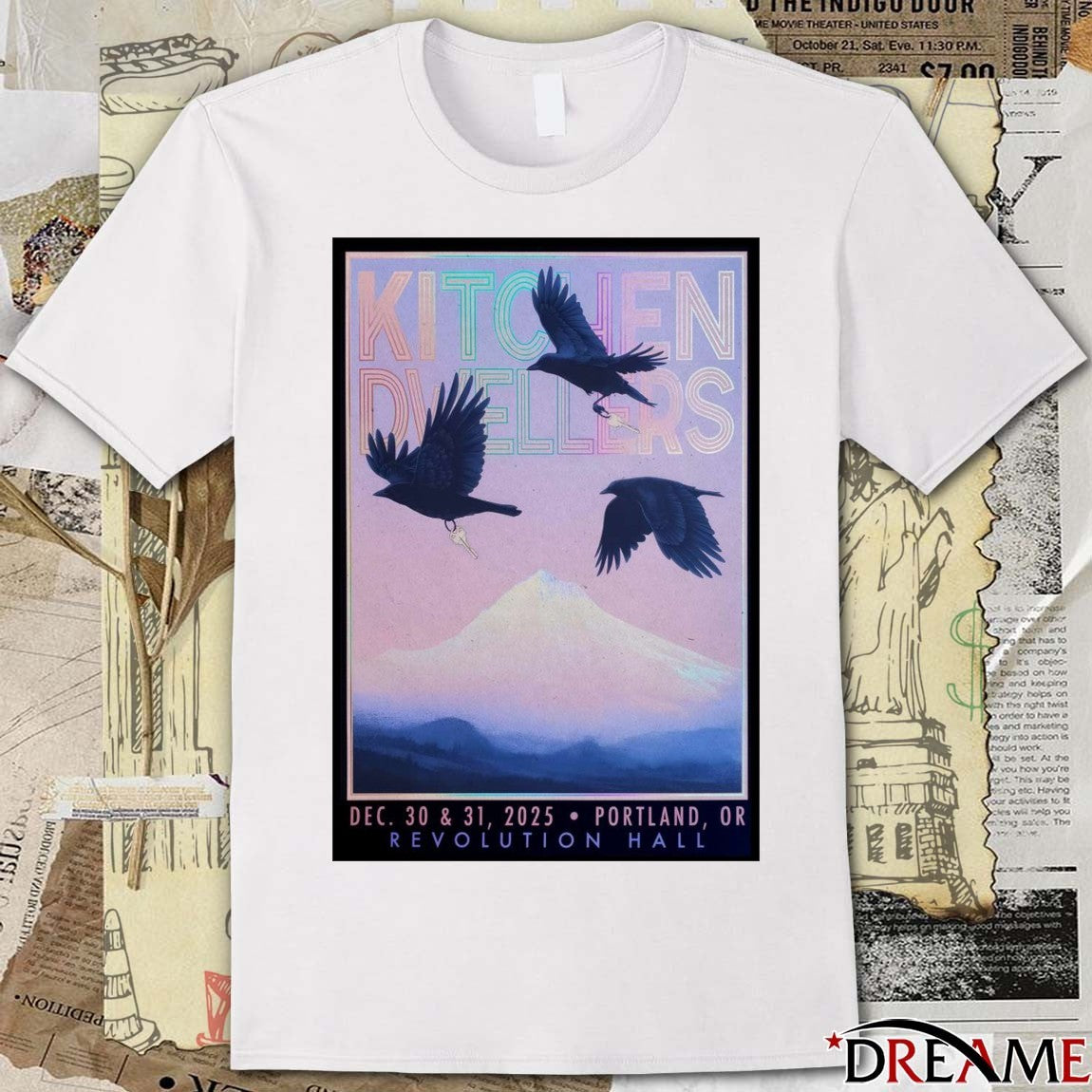Poster Kitchen Dwellers December 30-31 2025 In Portland OR Revolution Hall t-shirt