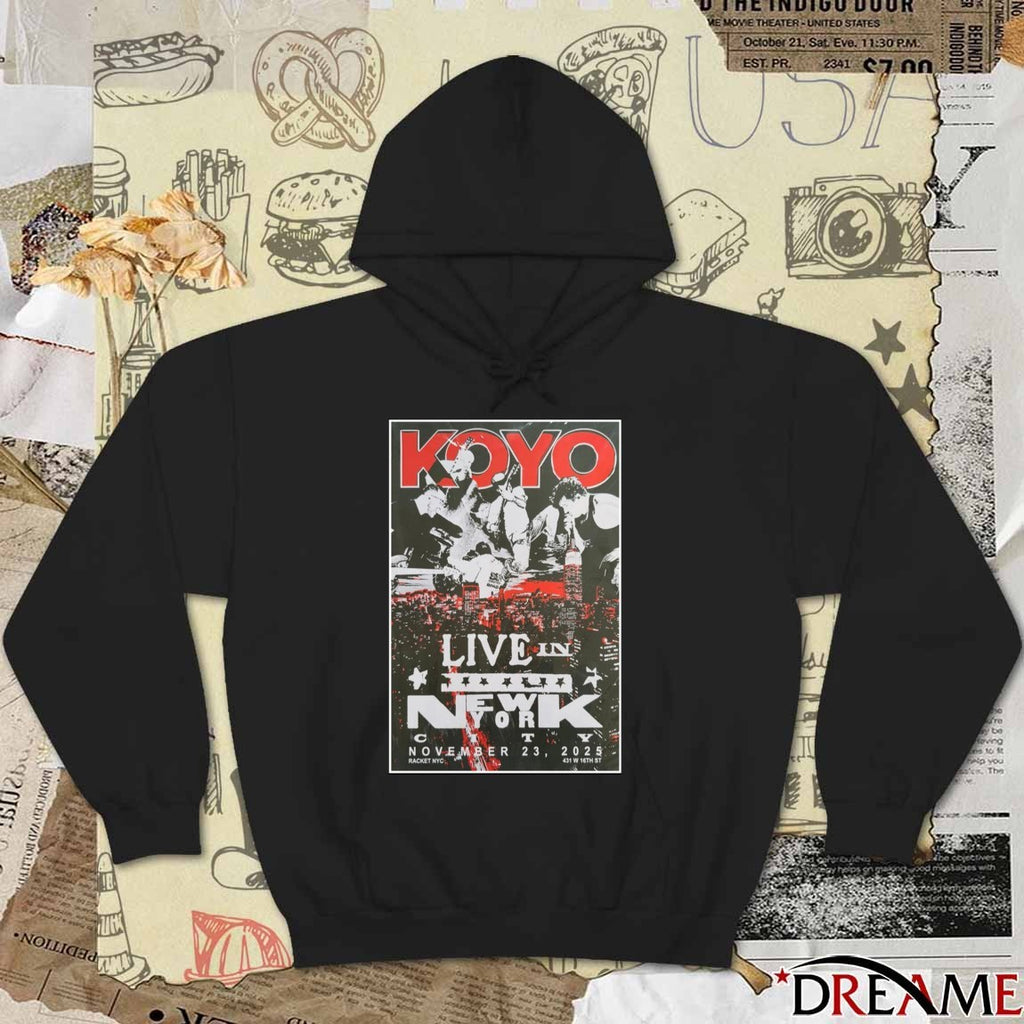 Poster Koyo Stony Brook New York November 23 2025 Concert t-shirt