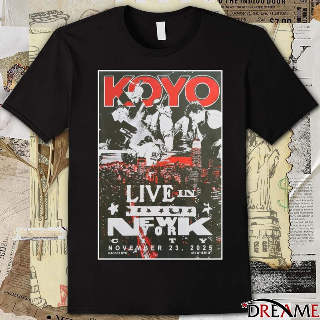 Poster Koyo Stony Brook New York November 23 2025 Concert t-shirt