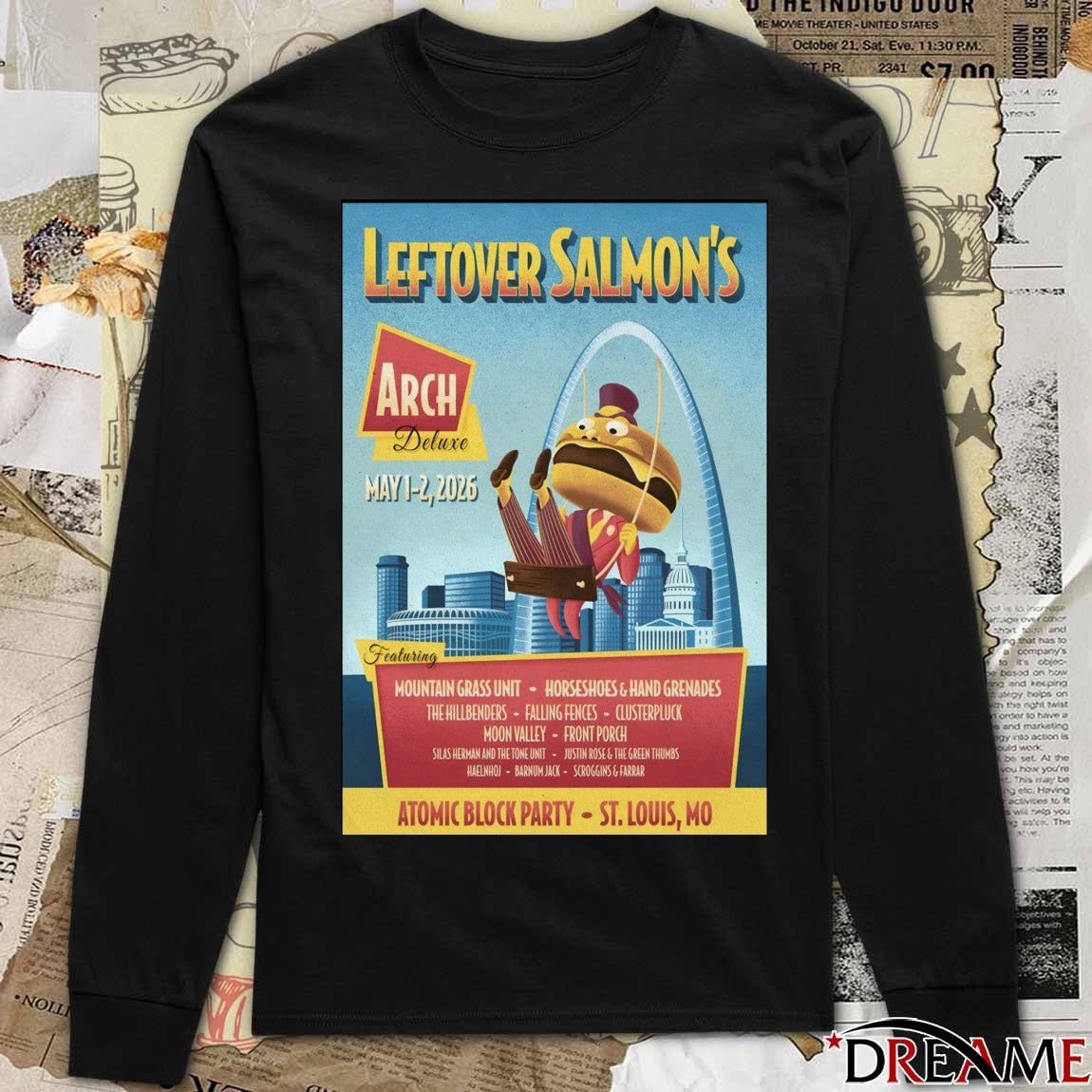 Poster Leftover Salmon Atomic Block Party St. Louis MO May 1-2 2026 t-shirt
