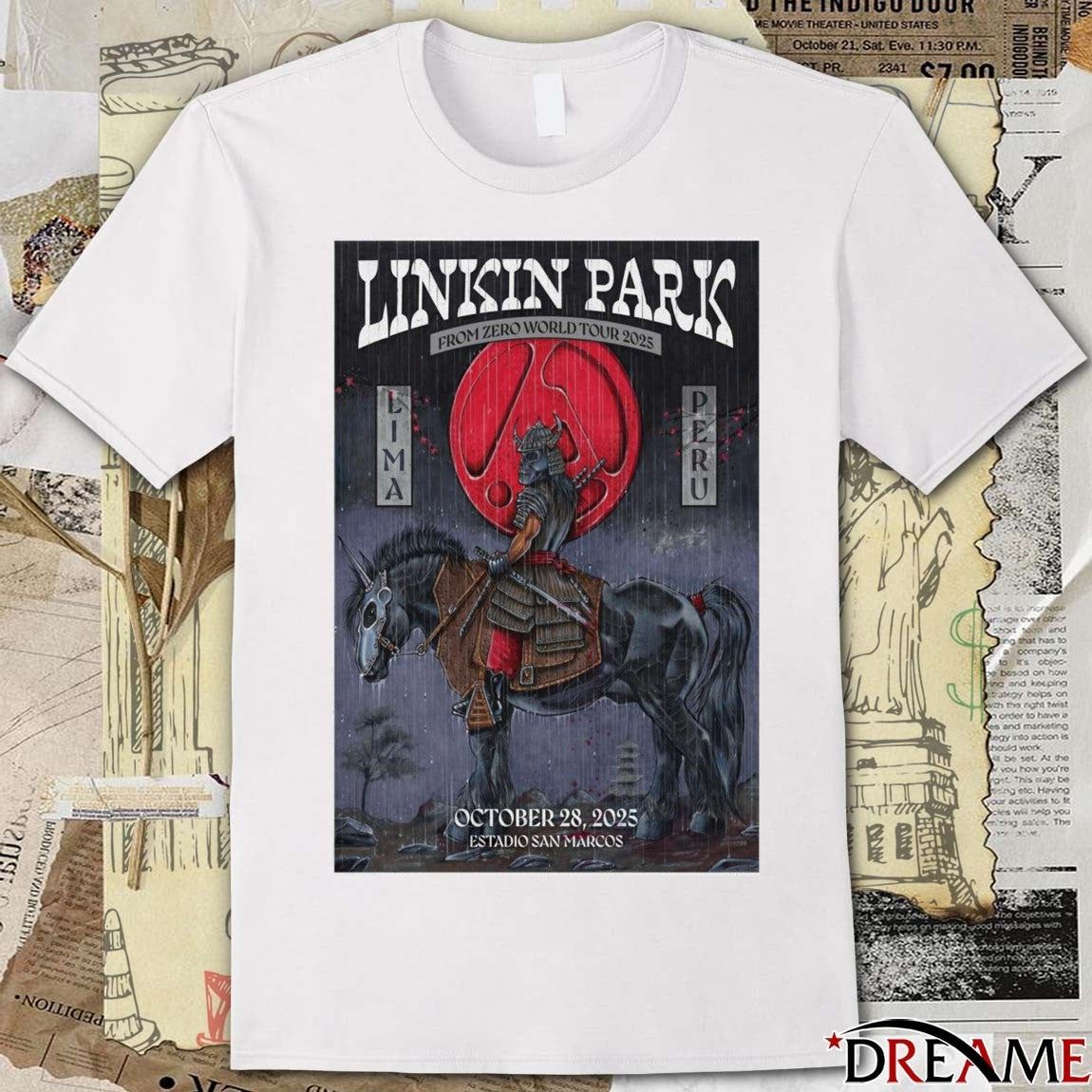 Poster Linkin Park From Zero World Tour 28 October 2025 Estadio San Marcos Lima t-shirt