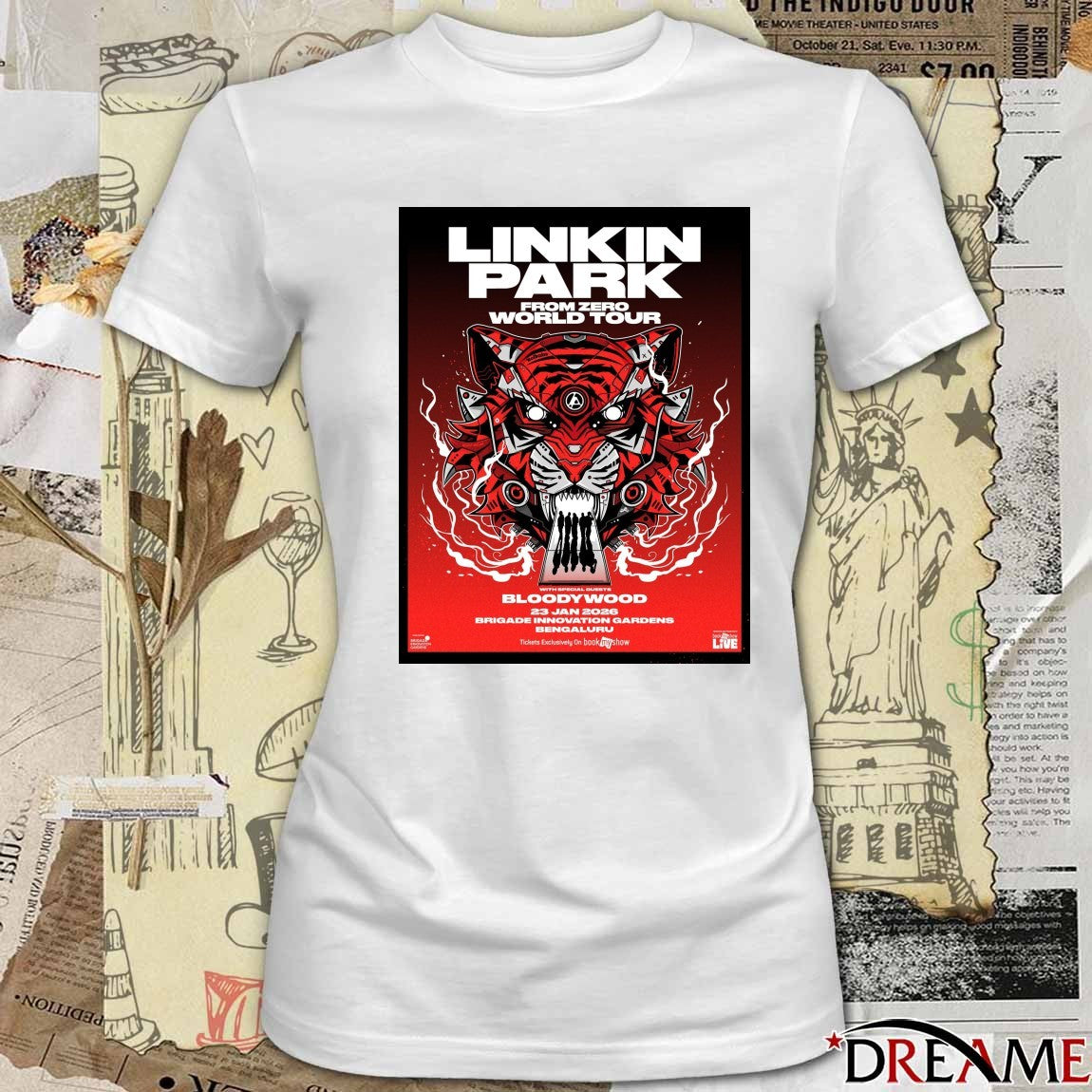 Poster Linkin Park From Zero World Tour Bloody Wood January 23 2026 Brigade Innovation Gardens Bengaluru t-shirt