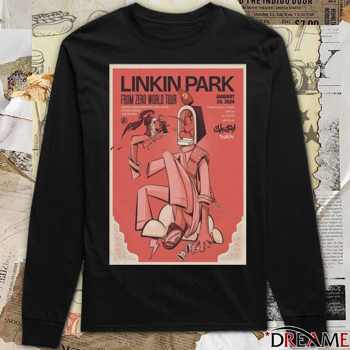 Poster Linkin Park From Zero World Tour January 20 2026 Yas Island t-shirt