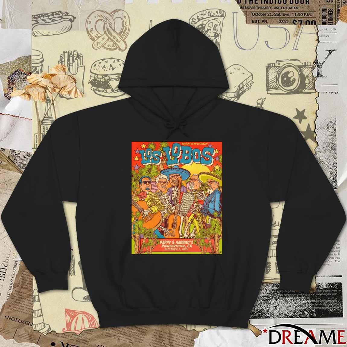 Poster Los Lobos Pappy And Harriet’s On December 6 2025 In Pioneertown CA t-shirt