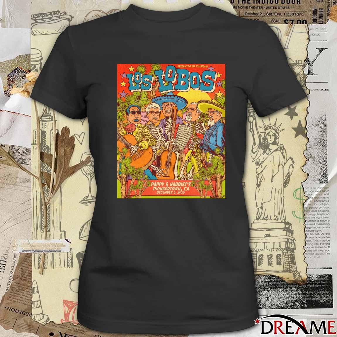 Poster Los Lobos Pappy And Harriet’s On December 6 2025 In Pioneertown CA t-shirt