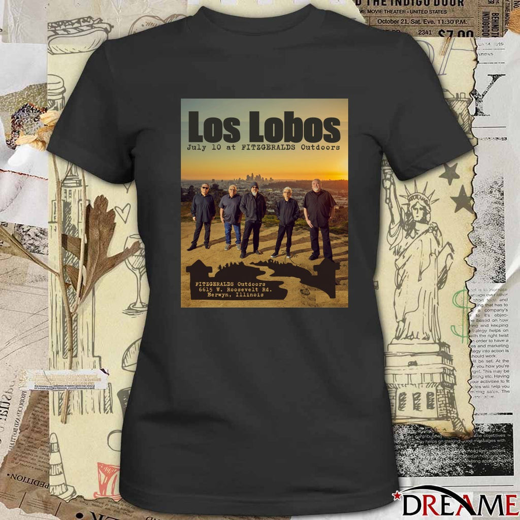 Poster Los Lobos Tour At Fitzgeralds Outdoors Berwyn IL July 10 2026 t-shirt