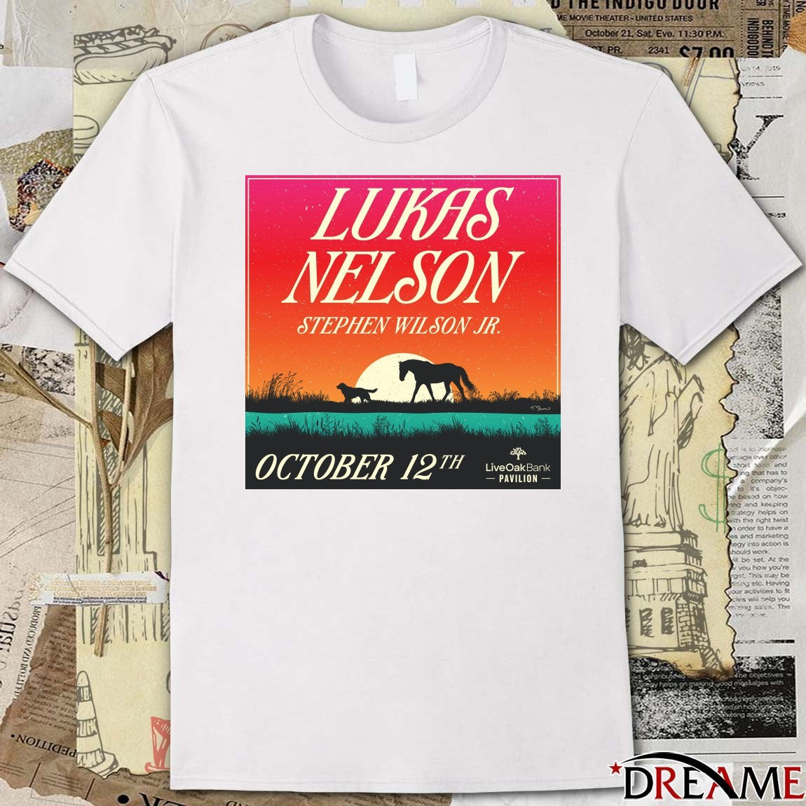 Poster Lukas Nelson Wilmington NC October 12 2025 Tour t-shirt