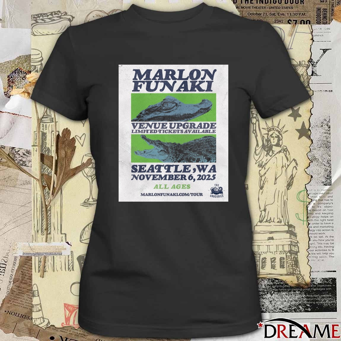 Poster Marlon Funaki November 6 2025 Seattle WA Madame Lou’s Show t-shirt