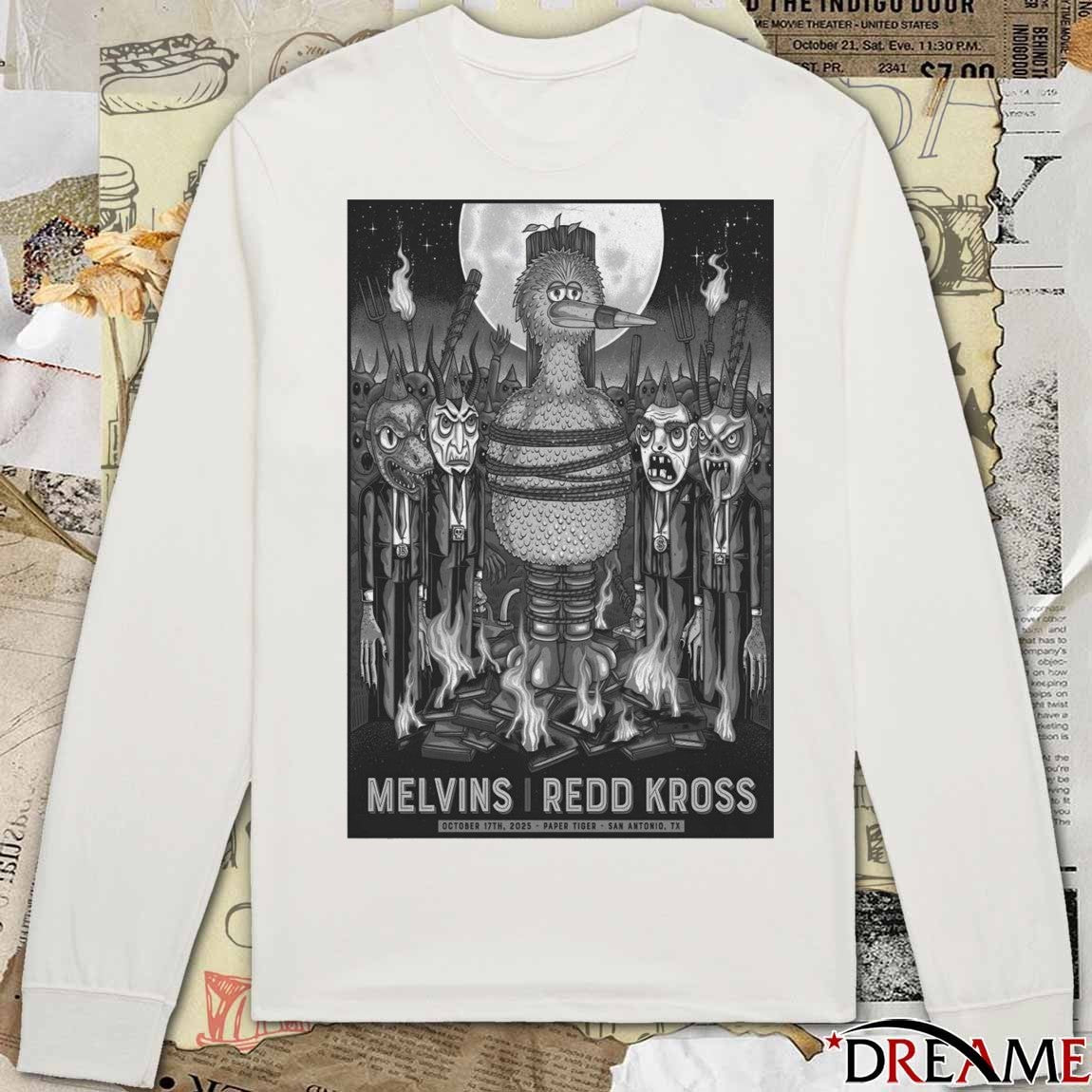 Poster Melvins And Redd Kross October 17 2025 Paper Tiger San Antonio Tour t-shirt