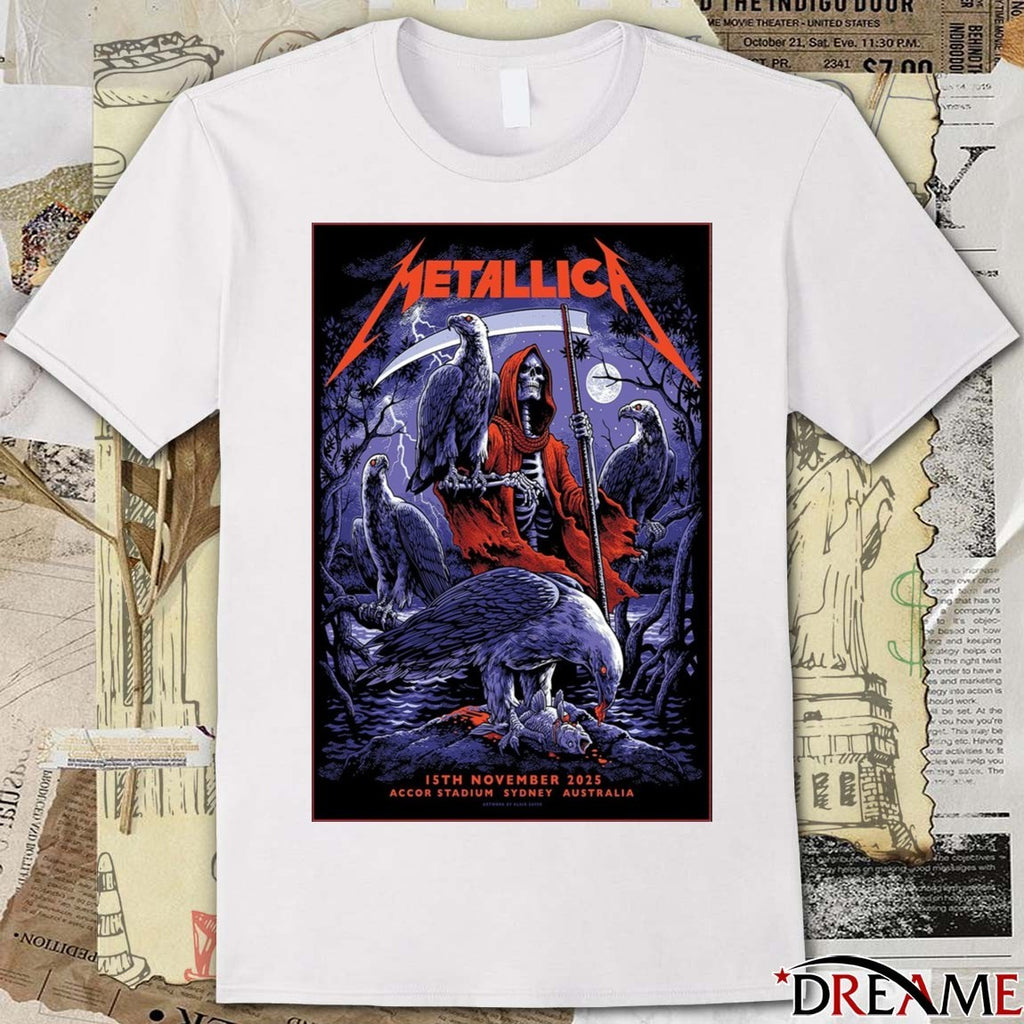 Poster Metallica November 15 2025 Accor Stadium Sydney Olympic Park AU t-shirt