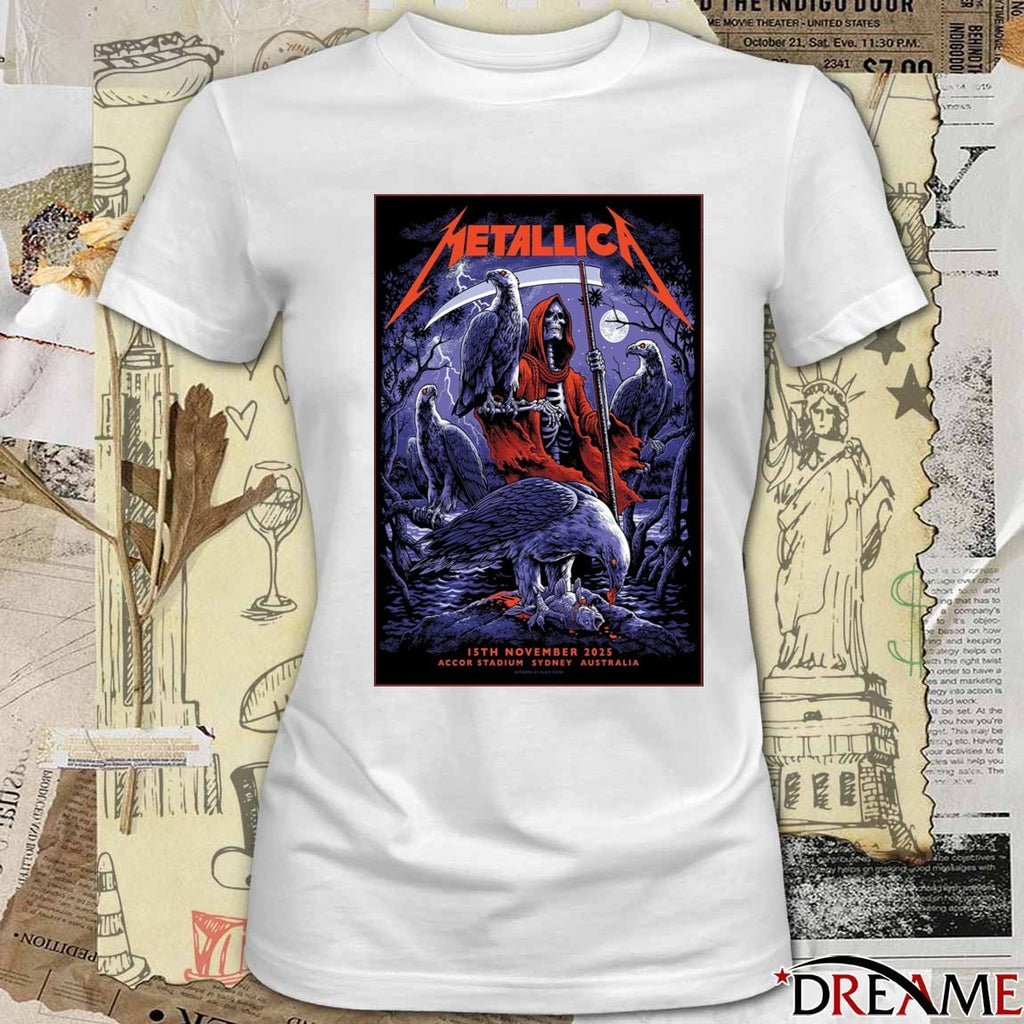 Poster Metallica November 15 2025 Accor Stadium Sydney Olympic Park AU t-shirt