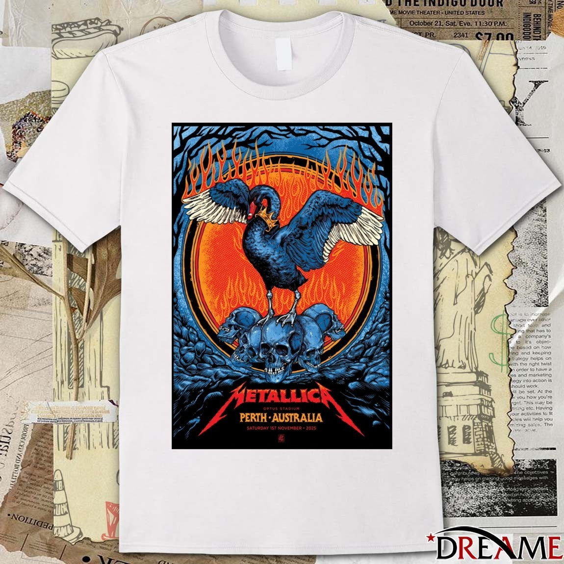 Poster Metallica Perth Australia Burswood WA Optus Stadium November 1 2025 t-shirt