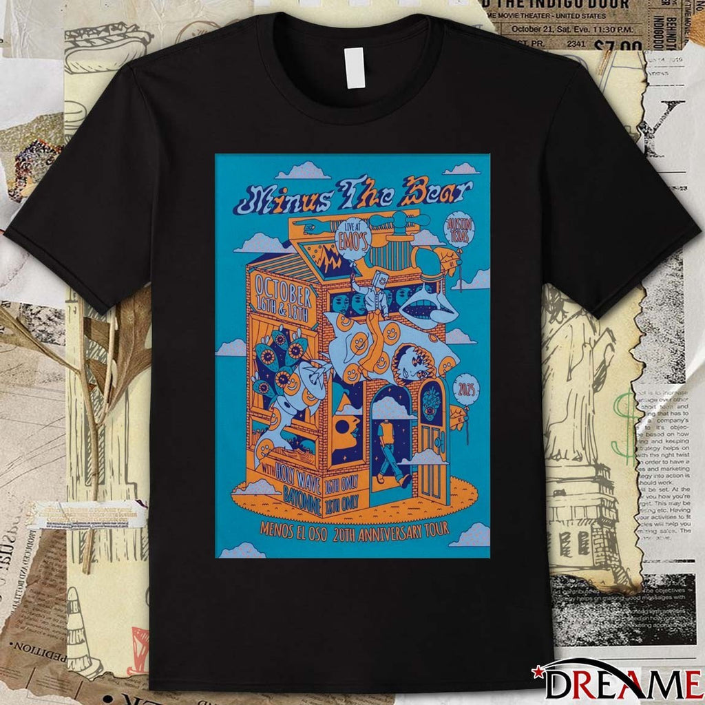 Poster Minus The Bear 20th Anniversary Tour October 16 – 18 2025 Austin Event t-shirt