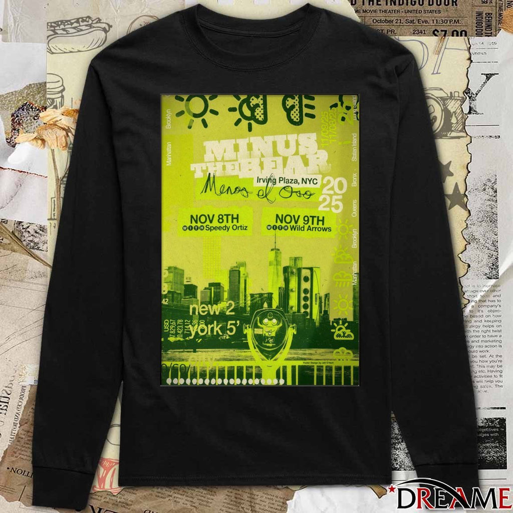 Poster Minus The Bear November 8-9 2025 In New York NY t-shirt