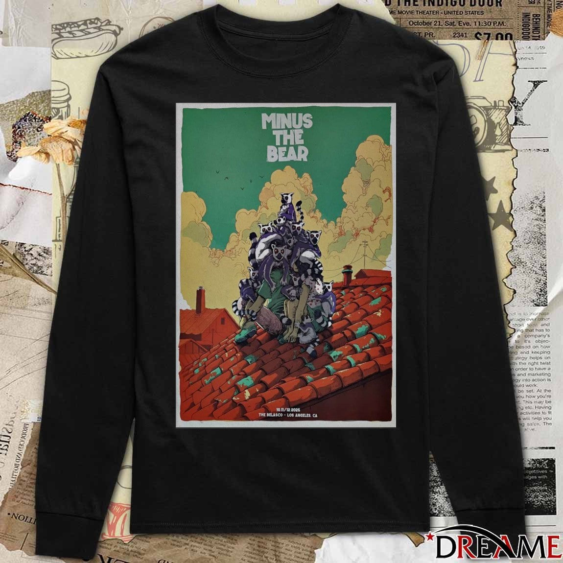 Poster Minus The Bear October 11-12 2025 The Belasco Los Angeles CA t-shirt