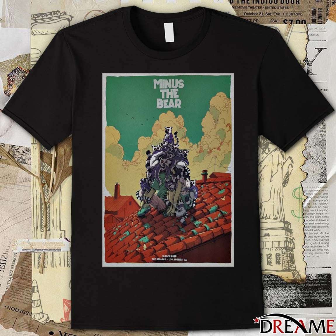 Poster Minus The Bear October 11-12 2025 The Belasco Los Angeles CA t-shirt