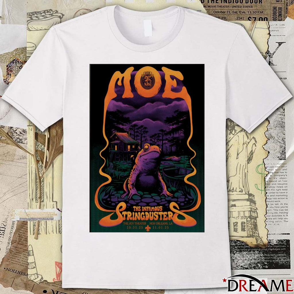 Poster Moe. October 31-November 1 2025 The Infamous Stringdusters New Orleans Halloween Shows t-shirt