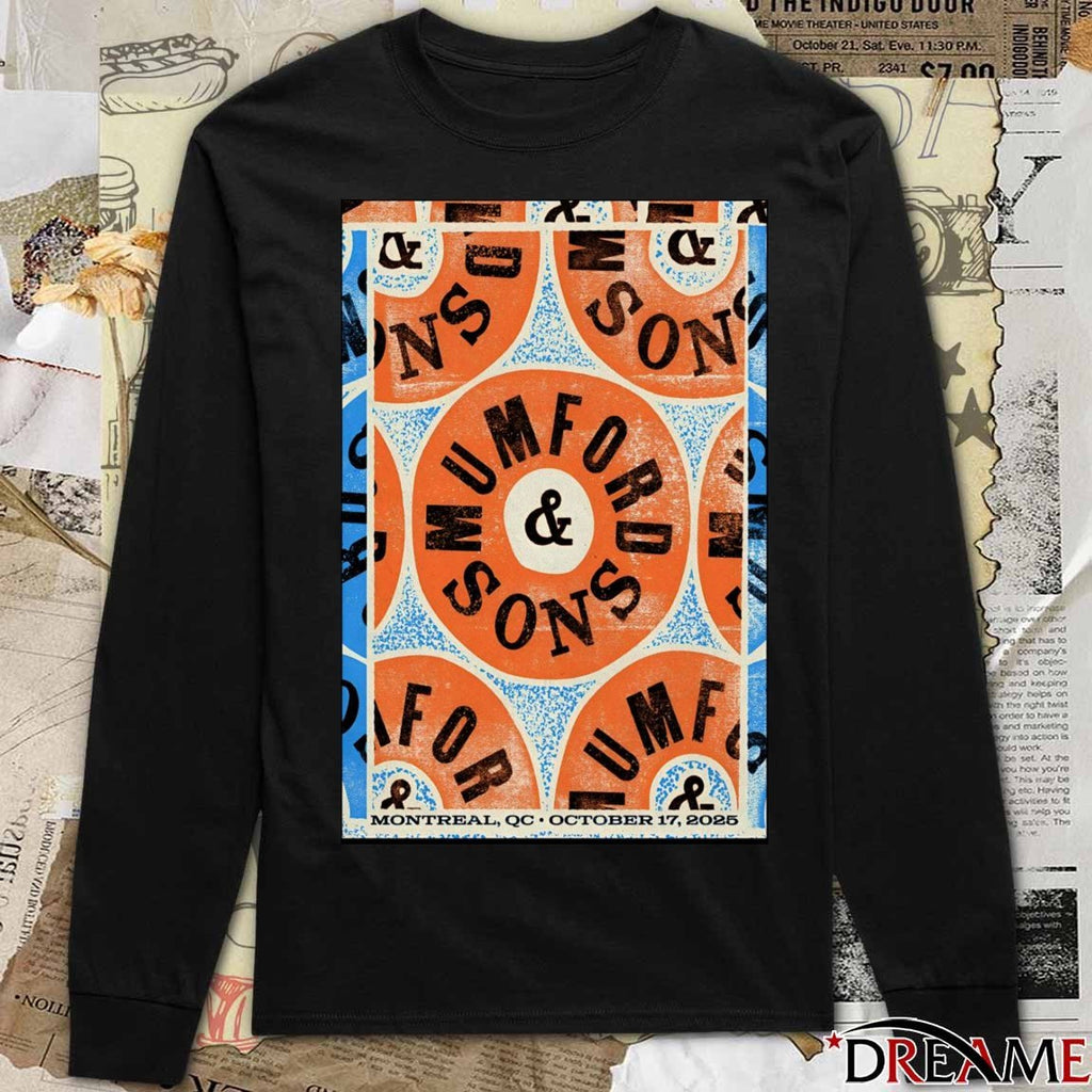 Poster Mumford And Sons October 17 2025 Centre Bell In Montreal QC t-shirt