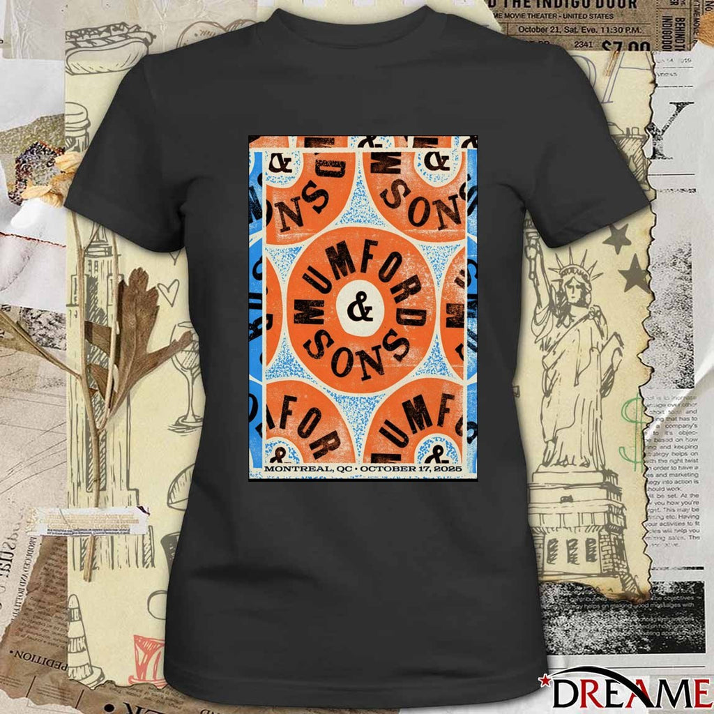 Poster Mumford And Sons October 17 2025 Centre Bell In Montreal QC t-shirt