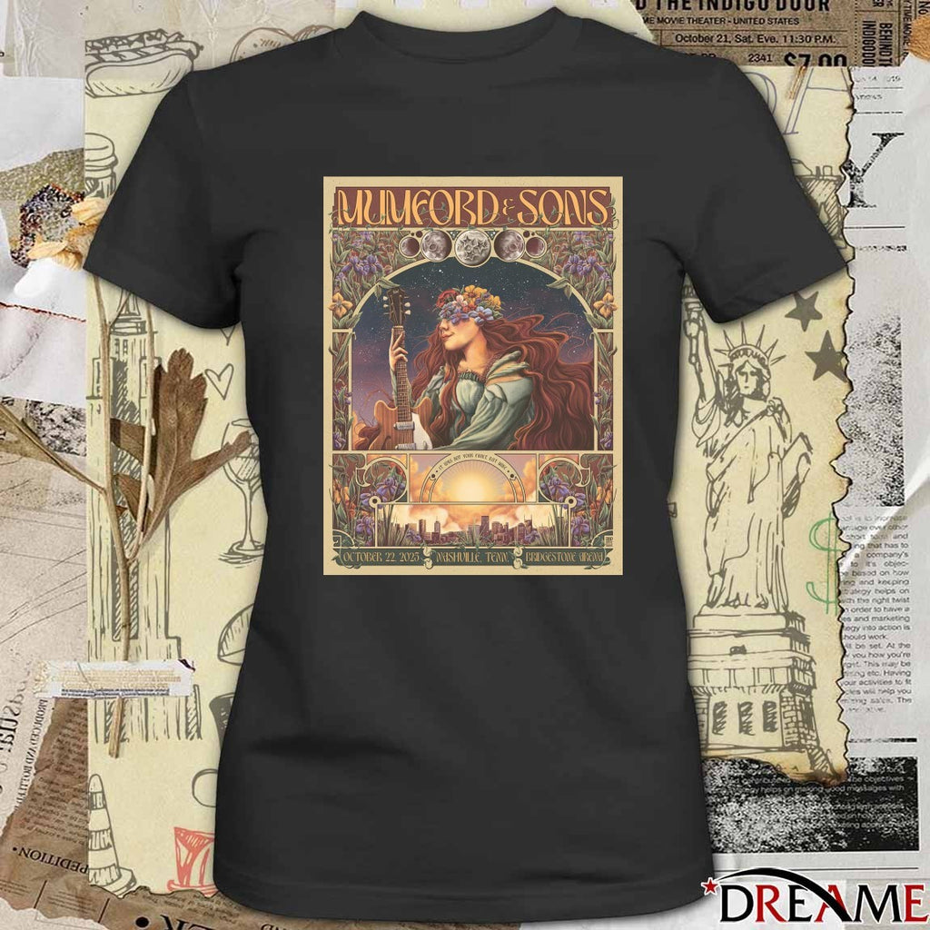 Poster Mumford And Sons October 22 2025 In Nashville TN Bridgestone Arena t-shirt