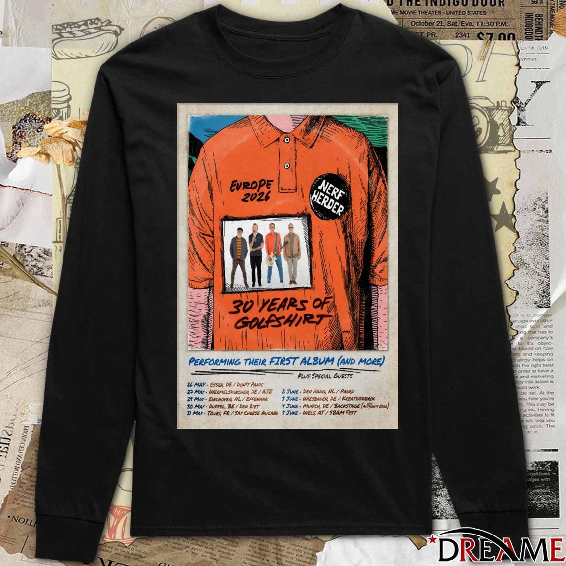 Poster Nerf Herder Europe 2026 Tour Performing Their First Album t-shirt