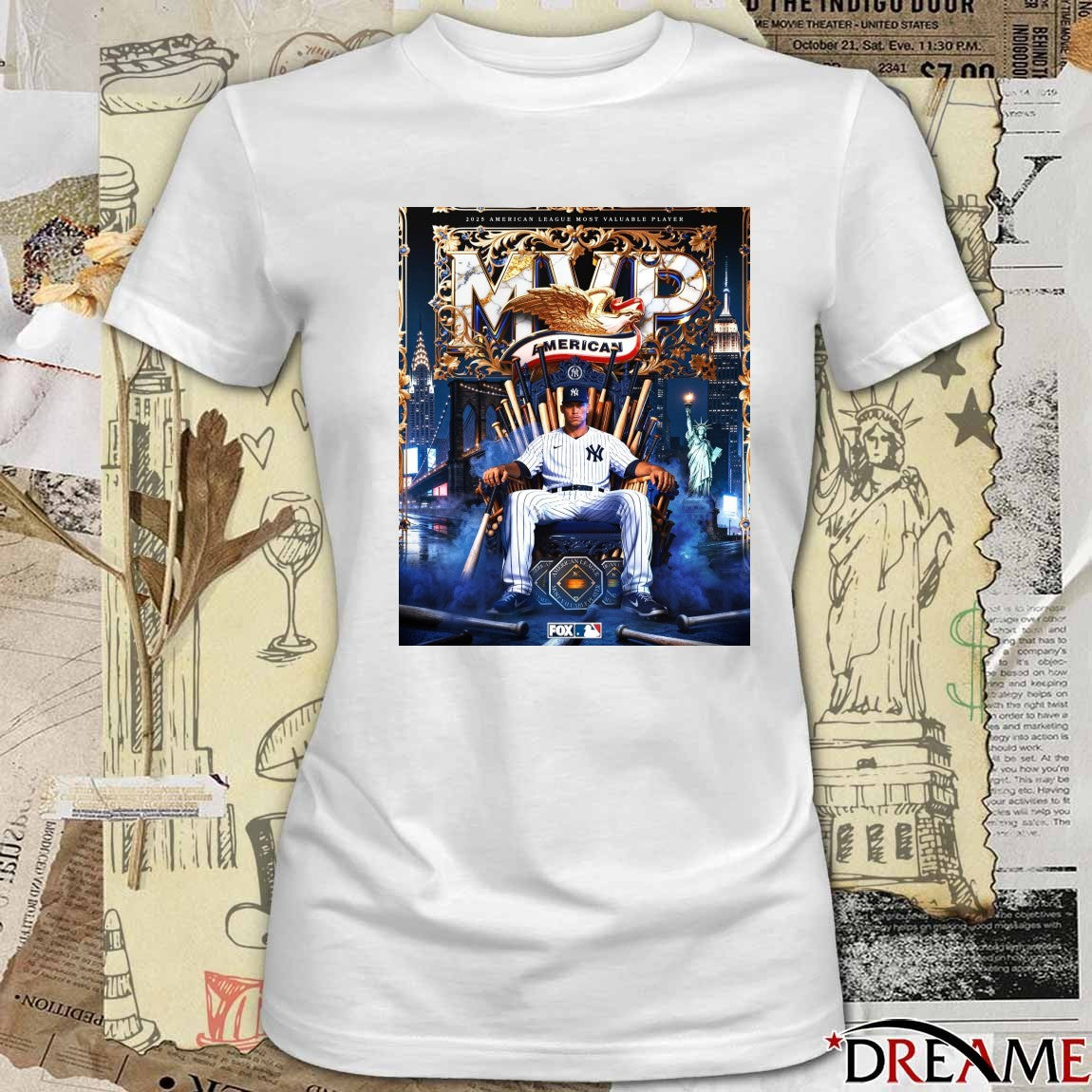 Poster New York Yankees Aaron Judge 2025 National League Most Valuable Player Award t-shirt