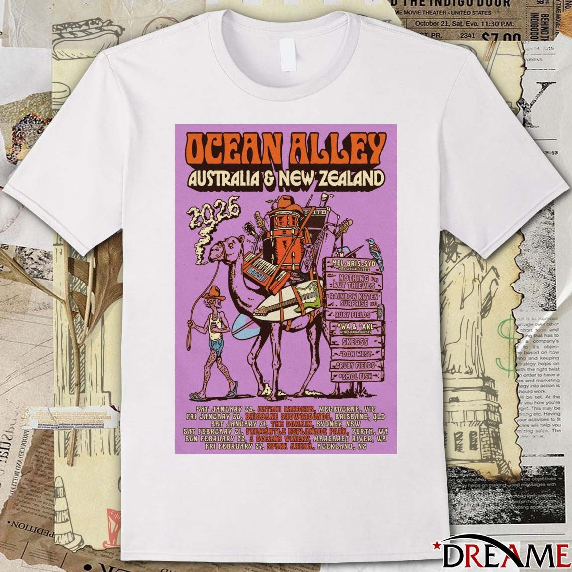 Poster Ocean Alley 2026 Australia and New Zealand January – February t-shirt
